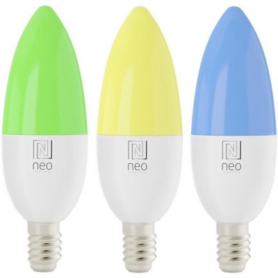 IMMAX NEO SMART sada 3x žárovka LED E14 6W RGB+CCT barevná a bílá, stmívatelná, Wi-Fi, TUYA 07716C