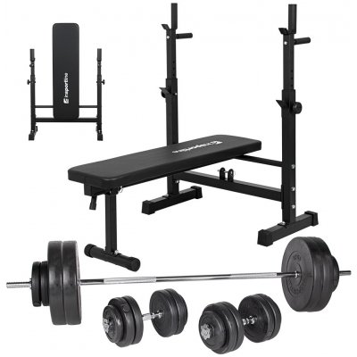Insportline Nakládací činkový set s lavicí CEM 180+40 cm/30 mm 5-105kg – Zboží Mobilmania