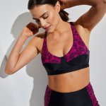 Blancheporte plavková bolerková podprsenka bez kostic černá fuchsie – Zboží Mobilmania