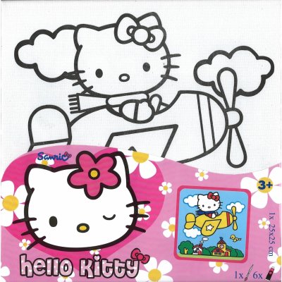 Hello Kitty v letadle Malování na plátno – Zboží Mobilmania
