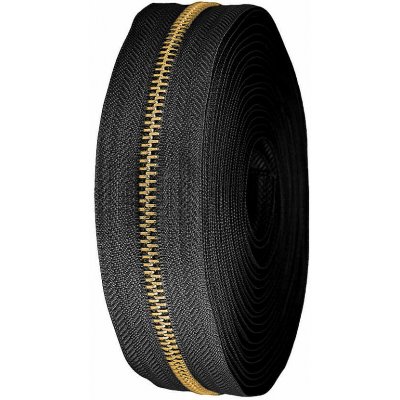 Zip kovový No 5 metráž Varianta: 2 černá zlatá, Balení: 1 m – Hledejceny.cz