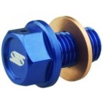 SCAR závodní vypouštěcí zátka oleje s magnetem KTM SX / SXF / EXCF, HUSQVARNA TC / TX / FE / FX, GAS GAS MC / EC / EX barva světle modrá | Zboží Auto