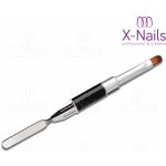X-nails štětec na polygel + špachtle 2v1 přírodní vlas Poly černý – Zboží Dáma
