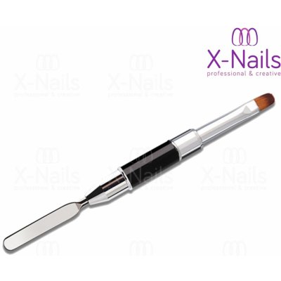 X-nails štětec na polygel + špachtle 2v1 přírodní vlas Poly černý – Zboží Dáma