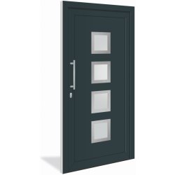 Specifikace SOFT vchodové plastové dveře MNICHOV INOX, antracit/bílá,  98x200 - Heureka.cz
