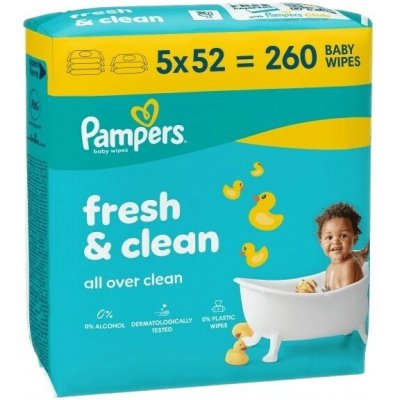 Pampers čistící ubrousky Fresh & Clean 5 x 52 ks – Zboží Dáma