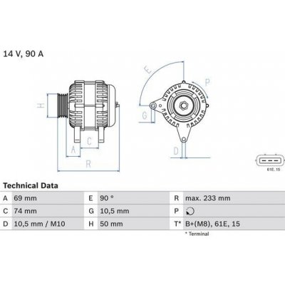 Alternátor BOSCH 0 986 040 390