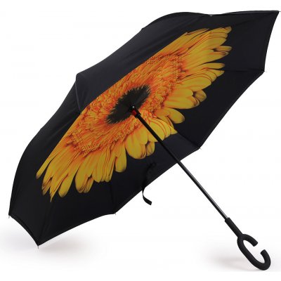 Obrácený deštník dvouvrstvý 9 oranžovožlutá slunečnice – Zboží Dáma