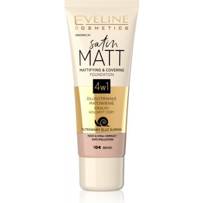 Eveline Cosmetics Satin Matt Tónovací krém s matným efektem 104 Beige 30 ml – Zbozi.Blesk.cz