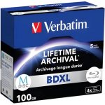 Verbatim BD-R XL 100GB 4x, jewel, 5ks (43789) – Zboží Živě