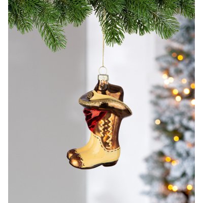 Gilde Vánoční ozdoba Howdy, kovbojský klobouk a bota, 10 cm – Hledejceny.cz