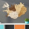 Nástěnné mapy Dřevěná mapa Islandu 70 x 47 cm