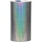 Univerzální hologramová samolepící fólie na metry motiv 2 tečky - šíře 20cm - stříbrná