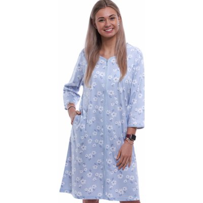 Župan nebo košilka těhotenská i kojící na zip a bílé květy 1G0695 modrá – Hledejceny.cz