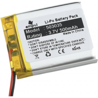 Li-Pol baterie 500mAh, 3.7V, 503035 – Zboží Živě
