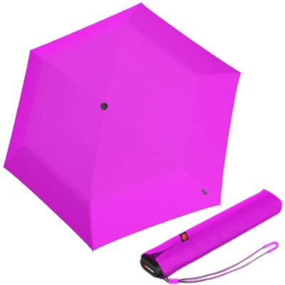 Knirps US.050 Neon lehký dámský skládací plochý deštník růžový
