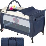 tectake 402201 slon 132x75x104cm s přebalovací podložkou a přepravní taškou modrá – Zboží Dáma