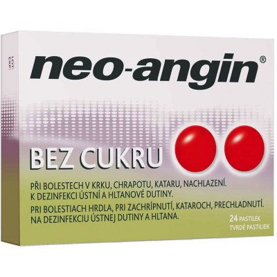 NEO-ANGIN BEZ CUKRU ORM 1,2MG/0,6MG/5,72MG PAS 24 – Zboží Mobilmania