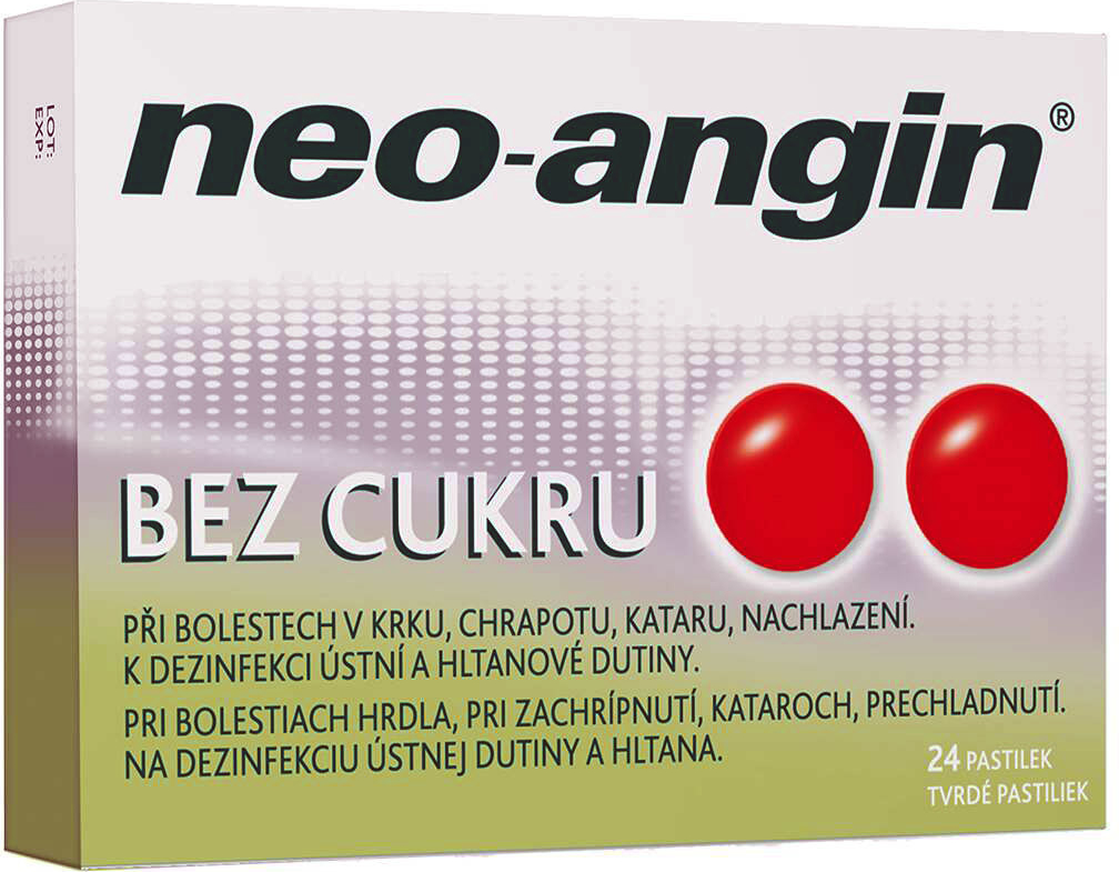 NEO-ANGIN BEZ CUKRU ORM 1,2MG/0,6MG/5,72MG PAS 24