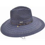 Dámský modrý letní Fedora klobouk se šňůrkou pod bradu Seeberger – Sleviste.cz