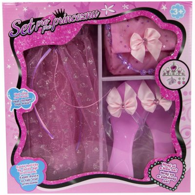 Alltoys Set pro princeznu růžový sukýnka pantoflíčky kabelka – Zboží Mobilmania