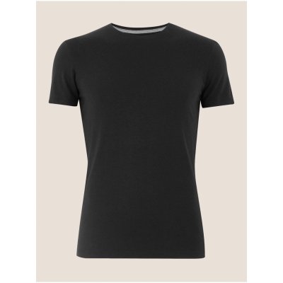 Marks & Spencer pánské tričko z prémiové bavlny černé – Zboží Mobilmania