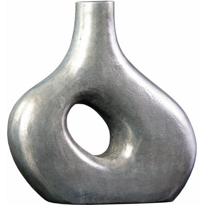 Bighome - Váza RING 40cm kovová tmavě šedá ručně vyrobená – Hledejceny.cz