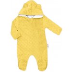 Baby Nellys Kombinézka overálek MINKY s kapucí a oušky žlutá – Zboží Dáma