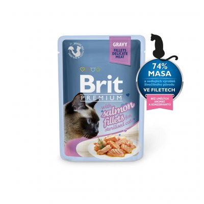 Brit cat Premium D Fillets in Gravy with Salmon 85 g – Zbozi.Blesk.cz