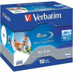 Verbatim BD-R DL 50GB 6x, printable, jewel, 10ks (43736) – Zboží Živě