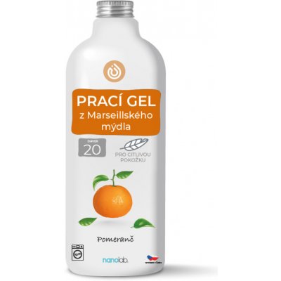 Nanolab Prací gel z Marseillského mýdla pro citlivou pokožku Pomeranč 1 l