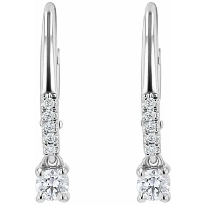 Eppi Stříbrné visací náušnice s 0.1ct lab-grown diamantem Noor E49076 – Zboží Mobilmania