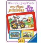 Ravensburger Moje první Rámové Bager Traktora Vyklápěčka 3 x 6 dílků – Sleviste.cz