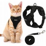 Woofy Postroj vodítko pro pro kočky materiál 150 cm 29 cm černý – Hledejceny.cz