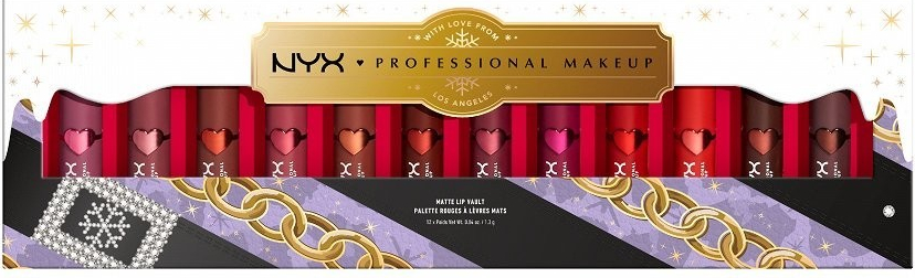 NYX Professional Makeup Mrs. Claus Matte Lip Vault sada rtěnka 12 x 1,3 g dárková sada