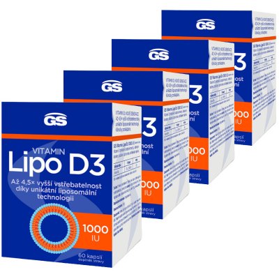 GS Vitamin Lipo D3 1000 IU 4 × 60 kapslí – Hledejceny.cz
