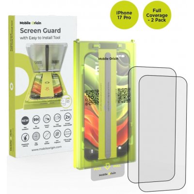 Mobile Origin Screen Guard With Easy Applicator Full Coverage 2 Pack iPhone 17 Pro SGA-F-i17Pro-2pk – Sleviste.cz