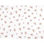 Bavlněná látka / plátno růžičky, střední, (1701) bílá – Sleviste.cz