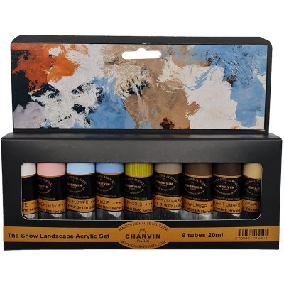 Charvin Paris akrylové barvy extra Fine odstíny zimní krajina sada 9 x 20 ml – Hledejceny.cz
