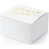 Svatební cukrovinka PartyDeco Bílé krabičky na dárek - Děkujeme 10 ks