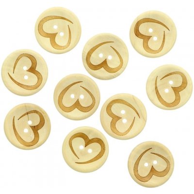Ideal dřevěné knoflíky Love 30 mm 10 kusů – Hledejceny.cz