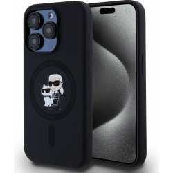 Karl Lagerfeld Liquid Silicone Karl and Choupette Magsafe Zadní Kryt pro iPhone 14 Pro Black KLHMP14LSCMKCRHK