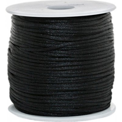 Černá, saténová šňůrka, 1mm – Zboží Dáma