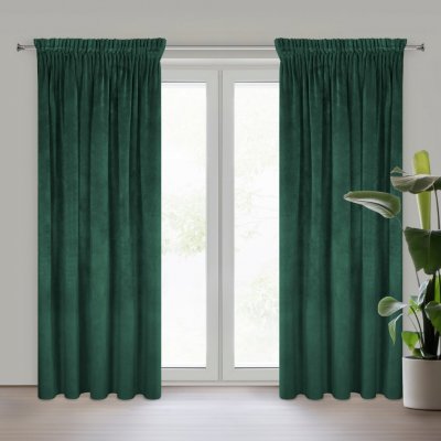 EUROFIRANY ZATEMŇOVACÍ ZÁVĚS NA PÁSCE VILLA 140X300 CM TMAVĚZELENÁ – Sleviste.cz