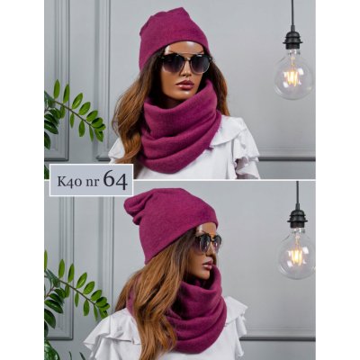 Fashionweek Moderni zimní set čepice a šála FAN01/K40 Amarant – Hledejceny.cz