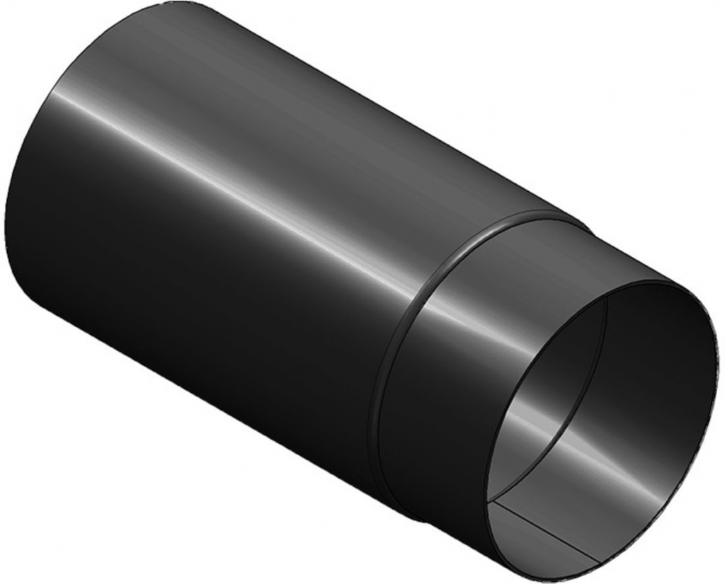 Roura kouřová Ø130mm/250mm, tl.1,5mm, silnostěnná černá mars