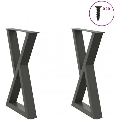 Omaxi 958878 Nohy k jídelnímu stolu 2 ks antracitové 60 x 72-73,3 cm ocelové – Zboží Mobilmania