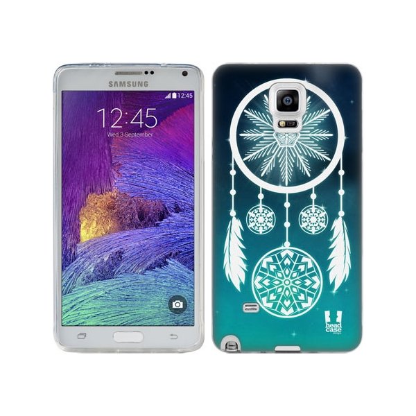 Pouzdro a kryt na mobilní telefon Pouzdro HEAD CASE Samsung Galaxy Note 4 (N910) vzor Sněžné vločky modrá lapač snů
