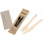 WIMEX Sada dřevěných příborů nůž vidlička ubrousek 400211 – Sleviste.cz