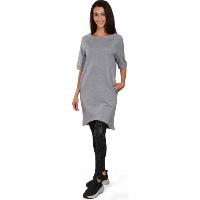 ALPINE PRO dámské bavlněné šaty MOLEDA smoked pearl Šedá – Zboží Dáma